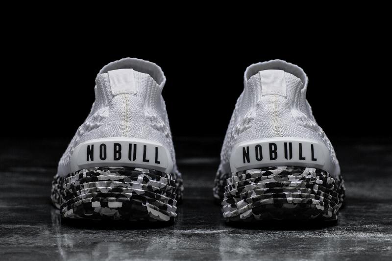 Nobull Wild Granite Knit Runner Men's Running Shoes White | USA W1010N